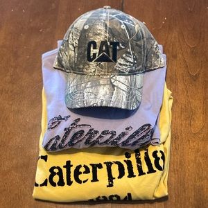 CAT merchandise lot 1 hat 2 shirts